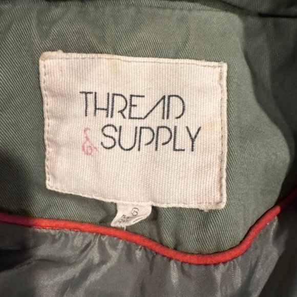 Thread & Supply Womens Hooded Jacket --Military Army Green Aztec --Size Small - Picture 5 of 5